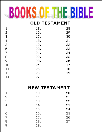 Activity And Game Ideas To Teach The Books Of The Bible â The Well